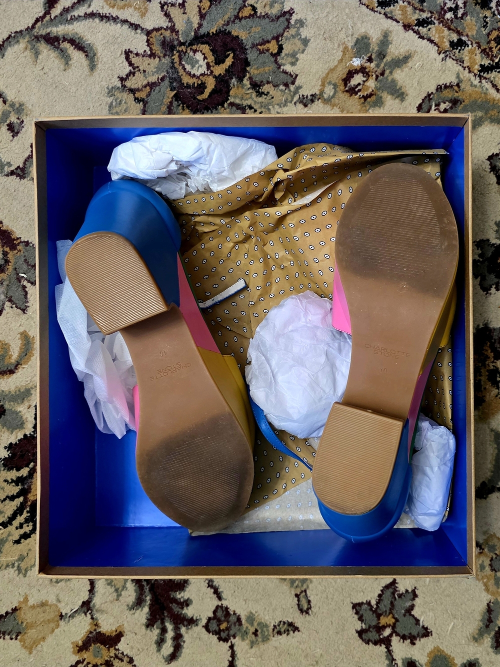Charlotte Stone Bailey Multicolor Platform Sandals - Pink/Blue/Yellow/Green - Picture 4 of 9